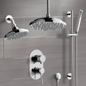 Shower Faucet Dual Shower Head Shower System with Handheld Remer DCS03